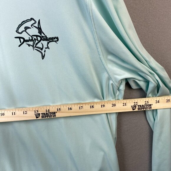 David DunLeavy Performance T-shirt Men's XL Hammerhead Shark Deco Artic Blue EUC - Picture 8 of 12